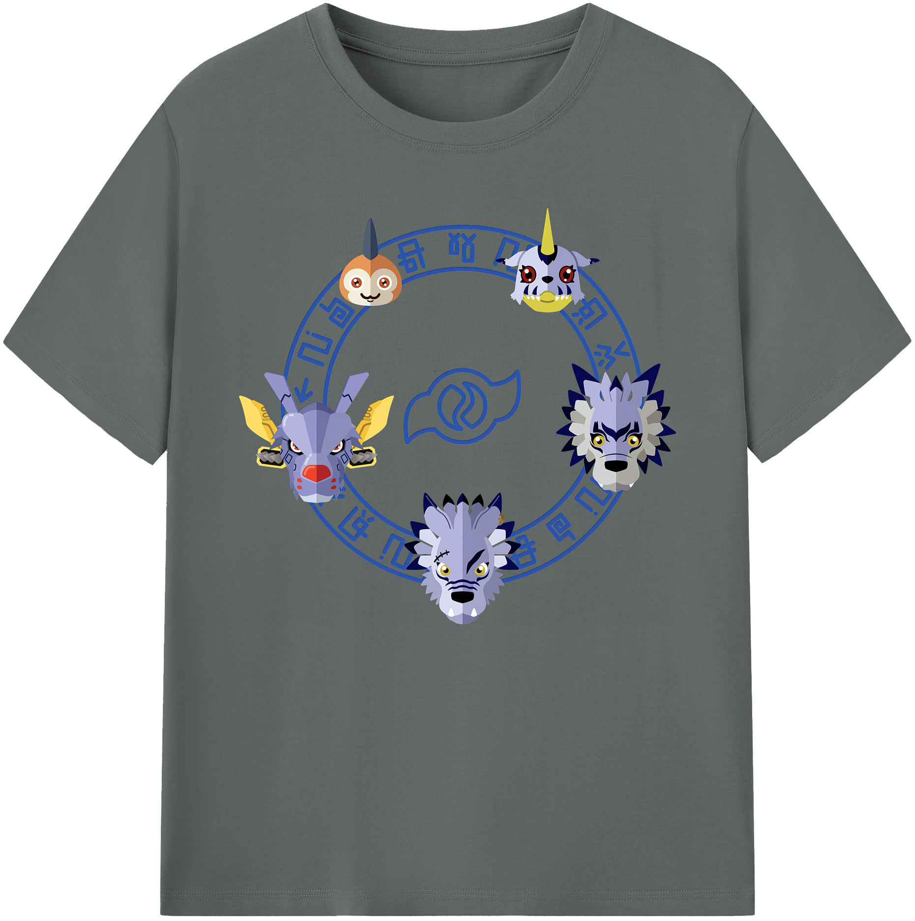 （画像用） Digimon デジタルモンスター/デジモン 綿100％ メンズ半袖Tシャツ｜肌触りやわらか＆通気性